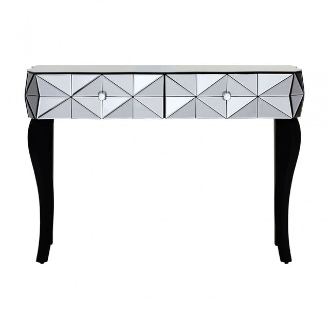 Soho Smoke Glass Console Table, Wood, Mirrored Glass, Wood, Silver