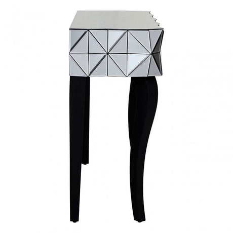 Soho Smoke Glass Console Table, Wood, Mirrored Glass, Wood, Silver