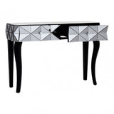 Soho Smoke Glass Console Table, Wood, Mirrored Glass, Wood, Silver