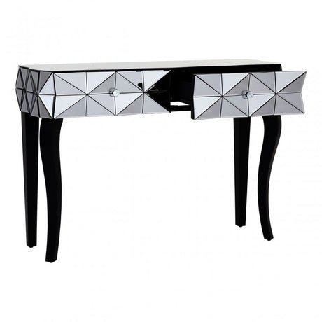 Soho Smoke Glass Console Table, Wood, Mirrored Glass, Wood, Silver