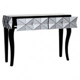 Soho Smoke Glass Console Table, Wood, Mirrored Glass, Wood, Silver