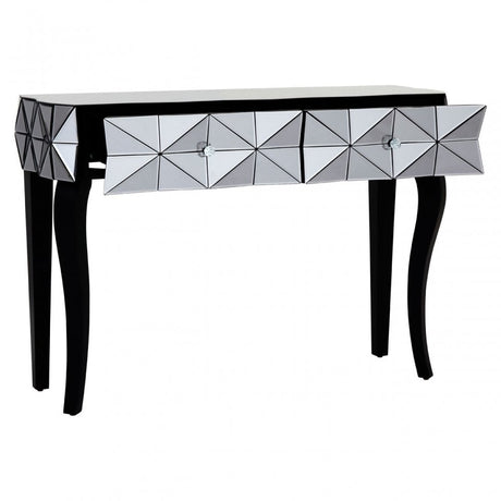 Soho Smoke Glass Console Table, Wood, Mirrored Glass, Wood, Silver