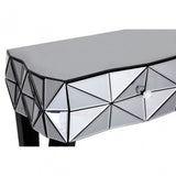 Soho Smoke Glass Console Table, Wood, Mirrored Glass, Wood, Silver