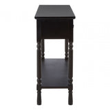 Legacy 3 Drawer Vintage Black Console Table, Wood, Black
