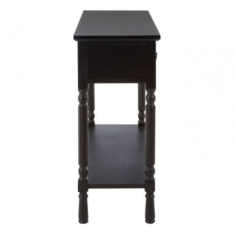 Legacy 3 Drawer Vintage Black Console Table, Wood, Black