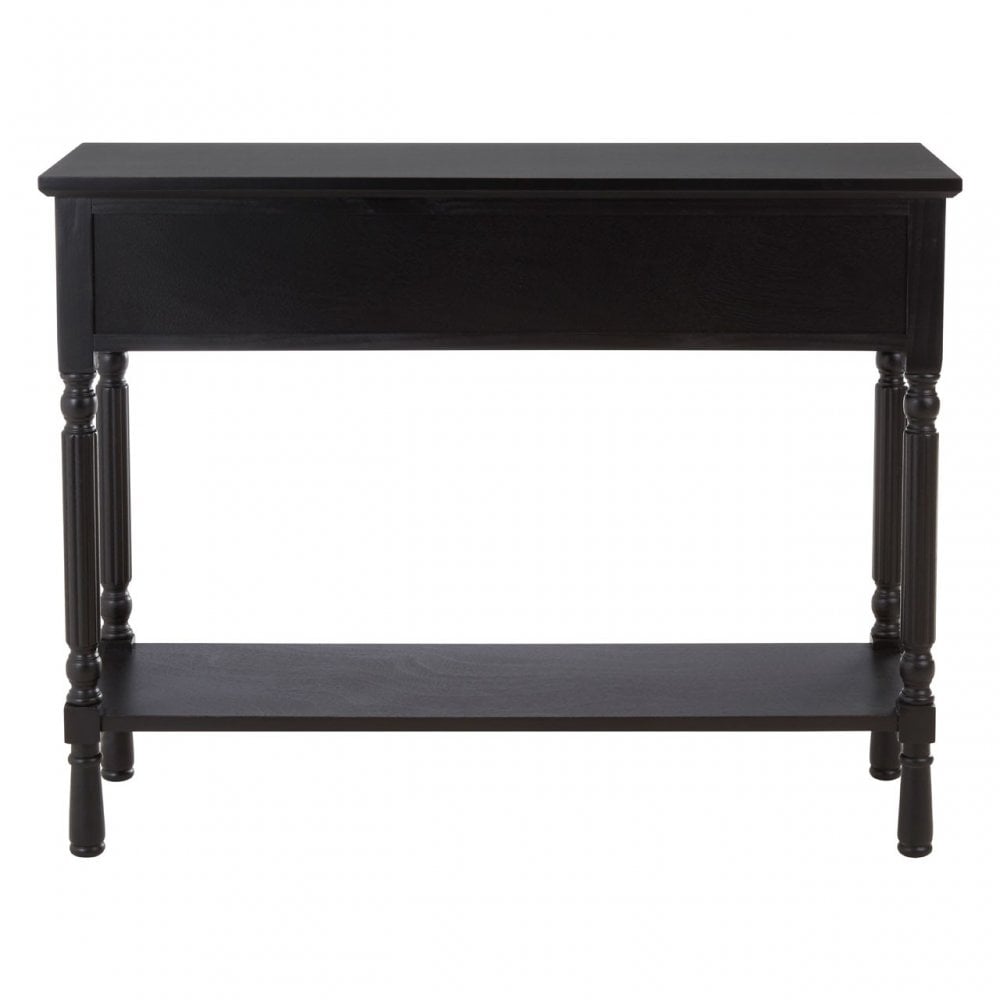 Legacy 3 Drawer Vintage Black Console Table, Wood, Black