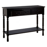 Legacy 3 Drawer Vintage Black Console Table, Wood, Black