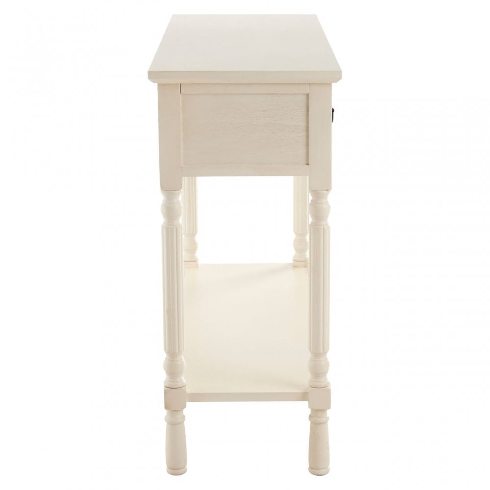 Legacy 3 Drawer Vintage Black Cream Table, Wood, White
