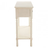 Legacy 3 Drawer Vintage Black Cream Table, Wood, White