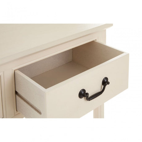 Legacy 3 Drawer Vintage Black Cream Table, Wood, White