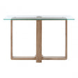 Barton Console Table, Wood, Tempered Glass, Natural