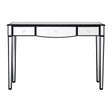 Graciela Console Table with Mirrored Frame, Crystal Mirror, Pine Wood, Silver