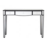 Graciela Console Table with Mirrored Frame, Crystal Mirror, Pine Wood, Silver