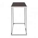 Pantino Console Table with Black Glass Top, Stainless Steel, Glass, Silver