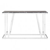 Pantino Console Table with Black Marble Top, Marble, Stainless Steel