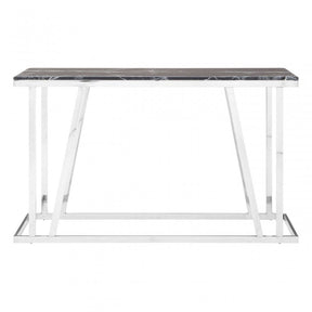 Pantino Console Table with Black Marble Top, Marble, Stainless Steel