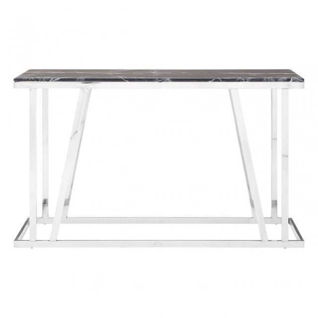 Pantino Console Table with Black Marble Top, Marble, Stainless Steel