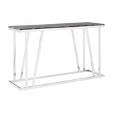 Pantino Console Table with Black Marble Top, Marble, Stainless Steel