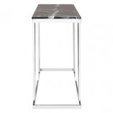 Pantino Console Table with Black Marble Top, Marble, Stainless Steel