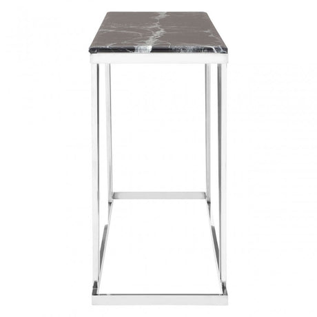 Pantino Console Table with Black Marble Top, Marble, Stainless Steel