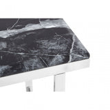 Pantino Console Table with Black Marble Top, Marble, Stainless Steel