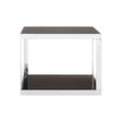 Pantino Square Coffee Table, Stainless Steel, Glass, Black