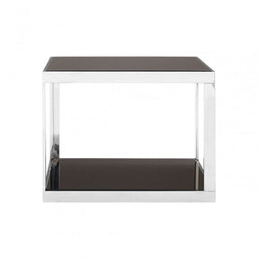 Pantino Square Coffee Table, Stainless Steel, Glass, Black