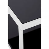 Pantino Square Coffee Table, Stainless Steel, Glass, Black