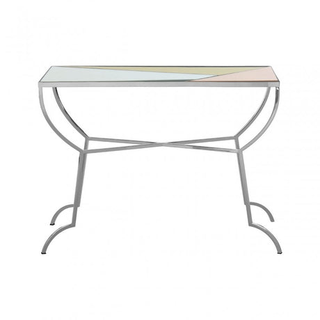 Sudia Console Table, Mirrored Glass, Stainless Steel