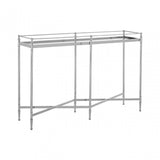 Zach Console Table, Aluminium, Brass, Mirrored Glass, Stainless Steel, Silver