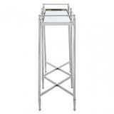 Zach Console Table, Aluminium, Brass, Mirrored Glass, Stainless Steel, Silver