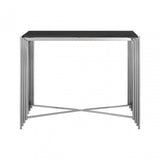 Clarice Console Table, Granite, Stainless Steel, Black