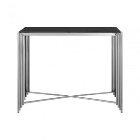 Clarice Console Table, Granite, Stainless Steel, Black