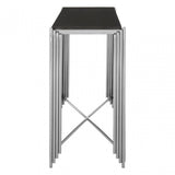 Clarice Console Table, Granite, Stainless Steel, Black