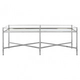 Zach Coffee Table, Aluminium, Brass, Mirrored Glass, Stainless Steel, Silver
