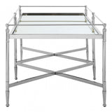 Zach Coffee Table, Aluminium, Brass, Mirrored Glass, Stainless Steel, Silver