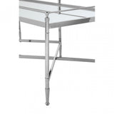 Zach Coffee Table, Aluminium, Brass, Mirrored Glass, Stainless Steel, Silver