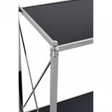 Hoffmann Console Table, Aluminium, Mirrored Glass, Stainless Steel, Black