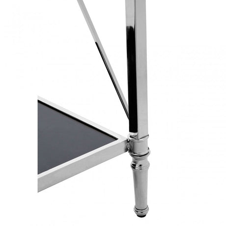 Hoffmann Console Table, Aluminium, Mirrored Glass, Stainless Steel, Black