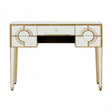 Knigh Console Table, Wood, Mirrored Glass, Silver