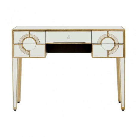 Knigh Console Table, Wood, Mirrored Glass, Silver