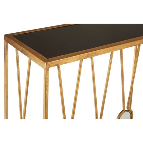 Faiza Set of 2 Rectangular Console Tables, Glass, Black