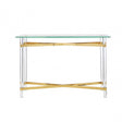 Kirsti Console Table, Steel, Tempered Glass, Clear