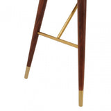 Kenso Console Table, Brass, Leather, Walnut Wood, Brass