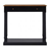 Charles 1 Drawer Black Console Table, Bayur Wood, Mindi Veneer, Black