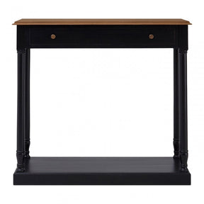 Charles 1 Drawer Black Console Table, Bayur Wood, Mindi Veneer, Black