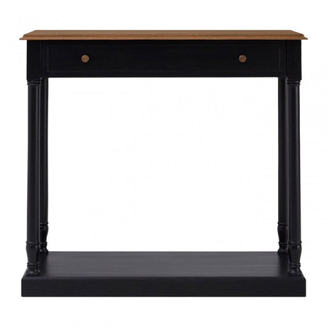 Charles 1 Drawer Black Console Table, Bayur Wood, Mindi Veneer, Black