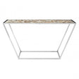 Vita White Agate Console Table, Steel, Stone, White