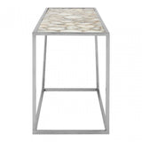 Vita White Agate Console Table, Steel, Stone, White