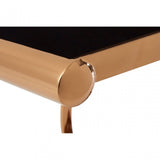 Novara Rose Gold Console Table, Stainless Steel, Glass, Rose Gold